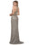 Cecilia Couture - 1431 High Halter Neck Fully Beaded High Slit Evening Gown - 1 pc Platinum In Size 0 Available CCSALE 0 / Platinum