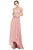 Cecilia Couture - 1846 Lace Scoop A-Line High Low Dress Evening Dresses 4 / Dusty Rose