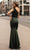 Chic and Holland - AN1551 Embellished Asymmetrical Neck Long Gown - 1 pc Green In Size 16 Available CCSALE 16 / Green