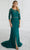 Christina Wu Elegance 17090 - Bateau Front Slit Evening Gown Special Occasion Dress 2 / Hunter