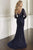 Christina Wu Elegance - Ornate Illusion Long Sleeve Trumpet Gown - 1 pc Charcoal In Size 18 Available CCSALE 18 / Charcoal