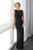 Christina Wu Elegance Sequin-Ornate Draped Sheath Gown CCSALE 12 / Black