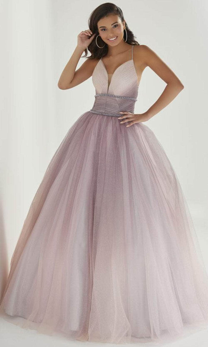 Christina Wu Prom Exclusive - 46271 V-Neck Ombre A-Line Gown Special Occasion Dress 0 / Blush Haze