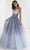 Christina Wu Prom Exclusive - 46271 V-Neck Ombre A-Line Gown Special Occasion Dress 0 / Misty Blue Haze