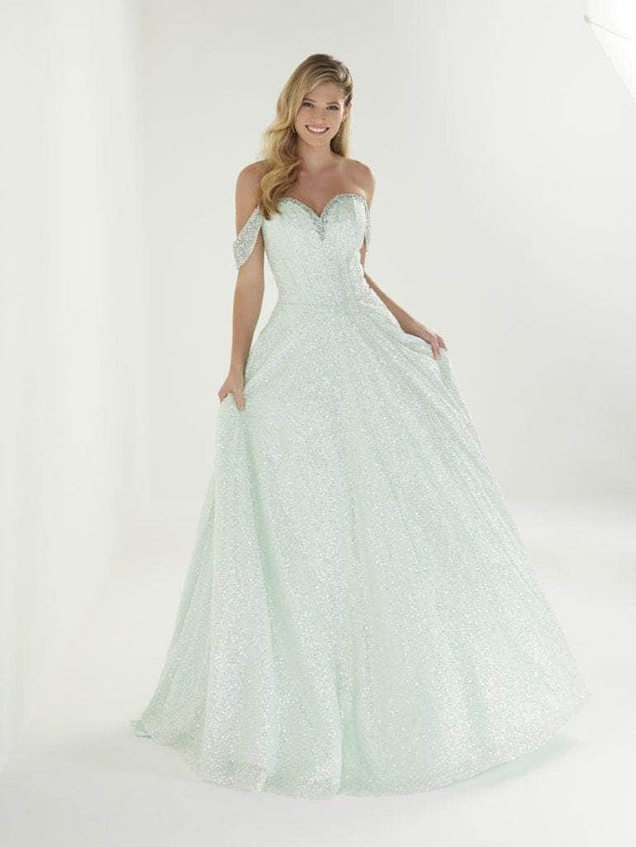 Christina Wu Prom Exclusive - 46273 Sweetheart Glitter Long Gown Special Occasion Dress 0 / Mint