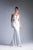 Cinderella Divine - 13162 Sheer Fitted Side Embellished Mermaid Gown Special Occasion Dress 2 / Off White