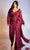 Cinderella Divine 7478C - Bishop Sleeve Satin Evening Dress Evening Dresses 16 / Burgundy