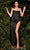 Cinderella Divine 7483 - Draped Corset Prom Dress Special Occasion Dress 2 / Black