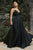 Cinderella Divine 7485 - Ruched V-Neck Evening Gown Evening Dresses 2 / Black