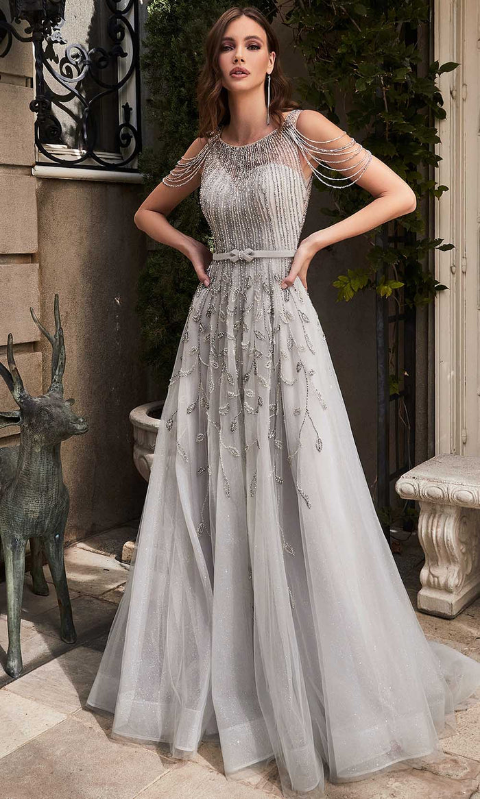 Cinderella Divine B710 - Beaded Garland Bridal Gown Evening Dresses 2 / Silver