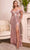 Cinderella Divine - Bejeweled Off Shoulder Prom Dress CH167 - 1 pc Blush In Size L Available CCSALE L / Blush