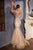 Cinderella Divine - Bishop Sleeve Glitter Evening Dress OC009 - 1 pc Champagne In Size 14 Available CCSALE