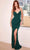 Cinderella Divine CC1618 - Glitter Jersey V-Neck Prom Dress Prom Dresses 2 / Emerald