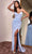 Cinderella Divine CC1618 - Glitter Jersey V-Neck Prom Dress Prom Dresses 2 / Powder Blue