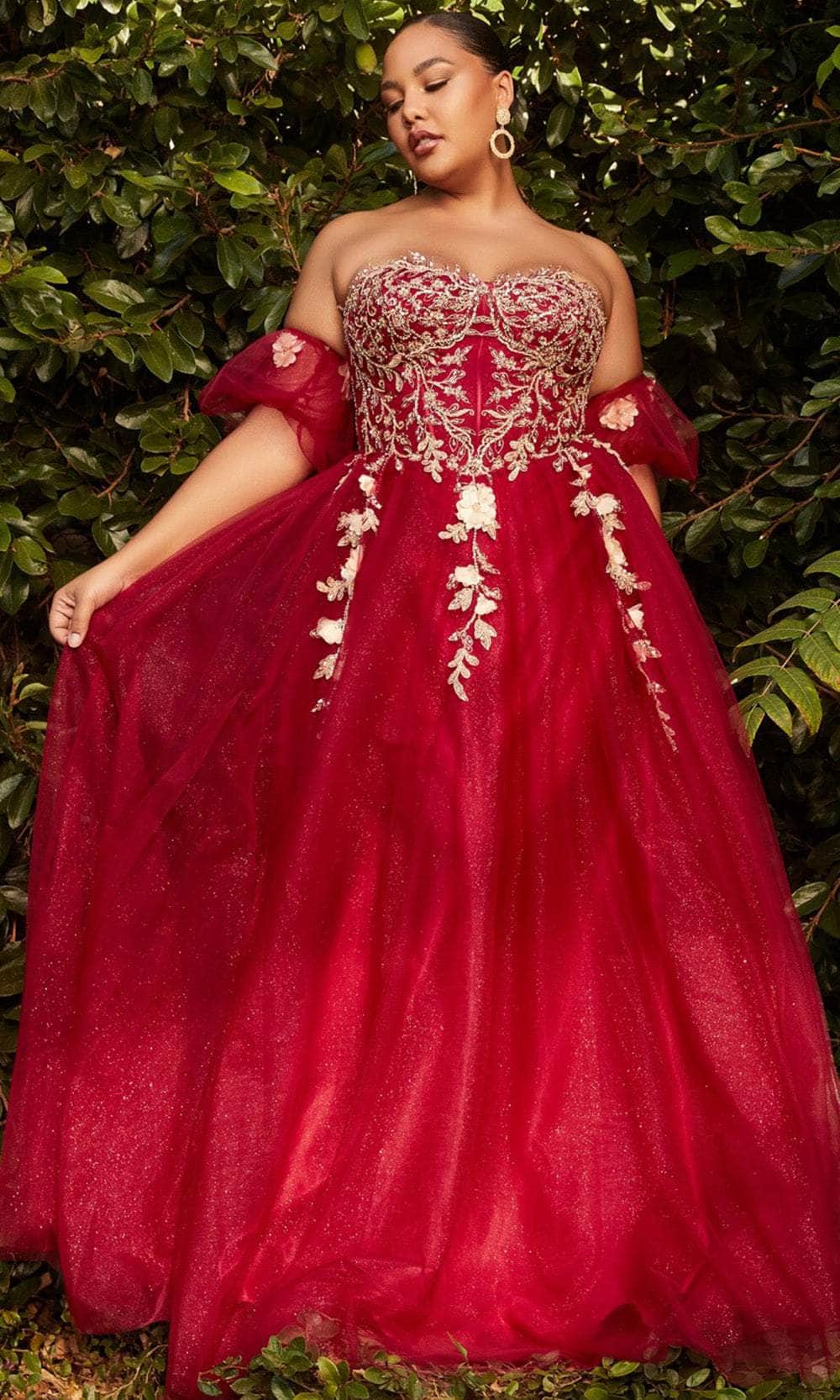 Cinderella Divine CD0191C - Glitter Print Corset Prom Dress – Couture Candy