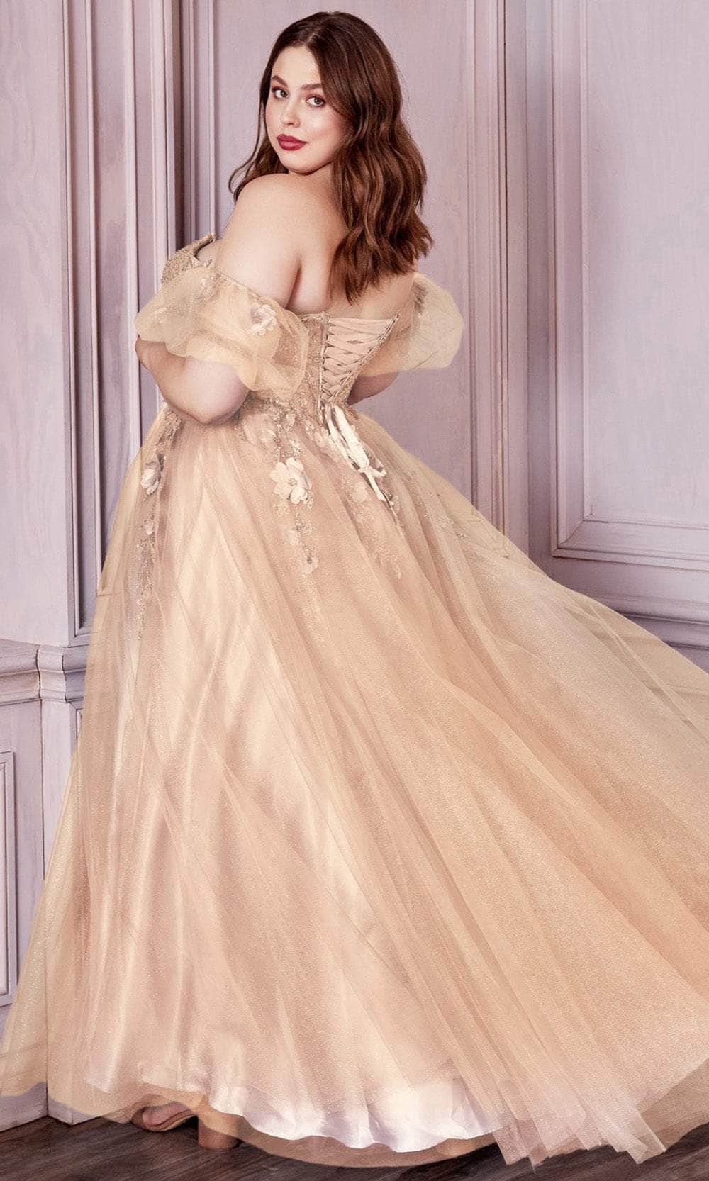 Cinderella Divine Marigold Sequin Fitted Corset Prom Dress – Unique Vintage