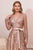 Cinderella Divine - CD233 Sheer Long Sleeve V-neck Evening Gown - 1 pc Rose Gold in Size 14 Available CCSALE