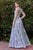 Cinderella Divine - CD233 Sheer Long Sleeve V-neck Evening Gown CCSALE