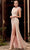 Cinderella Divine CD248 - Sleeveless Feather Long Dress Special Occasion Dress 2 / Blush