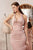 Cinderella Divine - CDS408 Plunging Satin Open Back Dress Prom Dresses