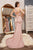 Cinderella Divine - CDS408 Plunging Satin Open Back Dress Prom Dresses