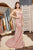 Cinderella Divine - CDS408 Plunging Satin Open Back Dress Prom Dresses XXS / Dusty Rose