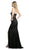 Cinderella Divine - CF266 Lace Applique Sleeveless Bodice Jersey Evening Dress - 1 pc Black in size 2X Available CCSALE