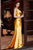 Cinderella Divine - CH164 Asymmetric Pleated Long Gown - 1 pc Marigold in Size M Available CCSALE M / Marigold