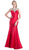 Cinderella Divine - CJ221 Embellished Illusion Jewel Neck Trumpet Dress Special Occasion Dress 2 / Red