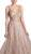 Cinderella Divine - CJ256 V-Neck Glitter Print A-Line Prom Gown Prom Dresses