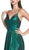 Cinderella Divine - CJ531 Metallic Pleated V Neck A-Line Dress - 1 pc Gold in Size 18 Available CCSALE