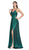 Cinderella Divine - CJ531 Metallic Pleated V Neck A-Line Dress - 1 pc Gold in Size 18 Available CCSALE 22 / Emerald