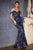 Cinderella Divine - Cold Shoulder Embellished Prom Dress CB074 - 1 pc Smoky Blue In Size 8 Available CCSALE 8 / Smoky Blue