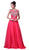 Cinderella Divine - Crystal Embellished Ruched Evening Gown Special Occasion Dress 2 / Watermelon