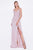 Cinderella Divine - Draped Wrap Bodice High Slit Gown KC1850  - 1 pc Tea Rose in Size 4 Available CCSALE