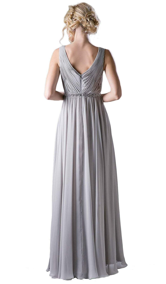 Cinderella Divine - Embellished Surplice Pleated V-neck A-line Dress ...
