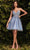 Cinderella Divine - Embellished V-Neck Cocktail Dress CD0189 CCSALE 2X / Smoky Blue