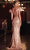 Cinderella Divine - Feathered Trumpet Evening Gown J824 - 2 pc Rose Gold In Size 14 and 18 Available CCSALE