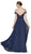 Cinderella Divine - Flowy Chiffon Lace Embellished A-Line Gown 7258 - 2 pcs Smoky Blue In Size M and L Available CCSALE