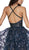 Cinderella Divine - Glitter Print A-Line Gown with Slit CM9015 - 1 pc Navy in Size 10 Available CCSALE