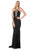 Cinderella Divine - J727 Beaded Halter Sateen Trumpet Dress Evening Dresses 2 / Black