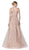 Cinderella Divine - KC19070 Off Shoulder Embelished Lace Lace Up Back Tulle Gown - 1 Pc Dusty Rose in Size 8 Available CCSALE