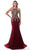 Cinderella Divine KV1001 - Sculpted Intricately Embroidered Gown Special Occasion Dress 2 / Burgundy