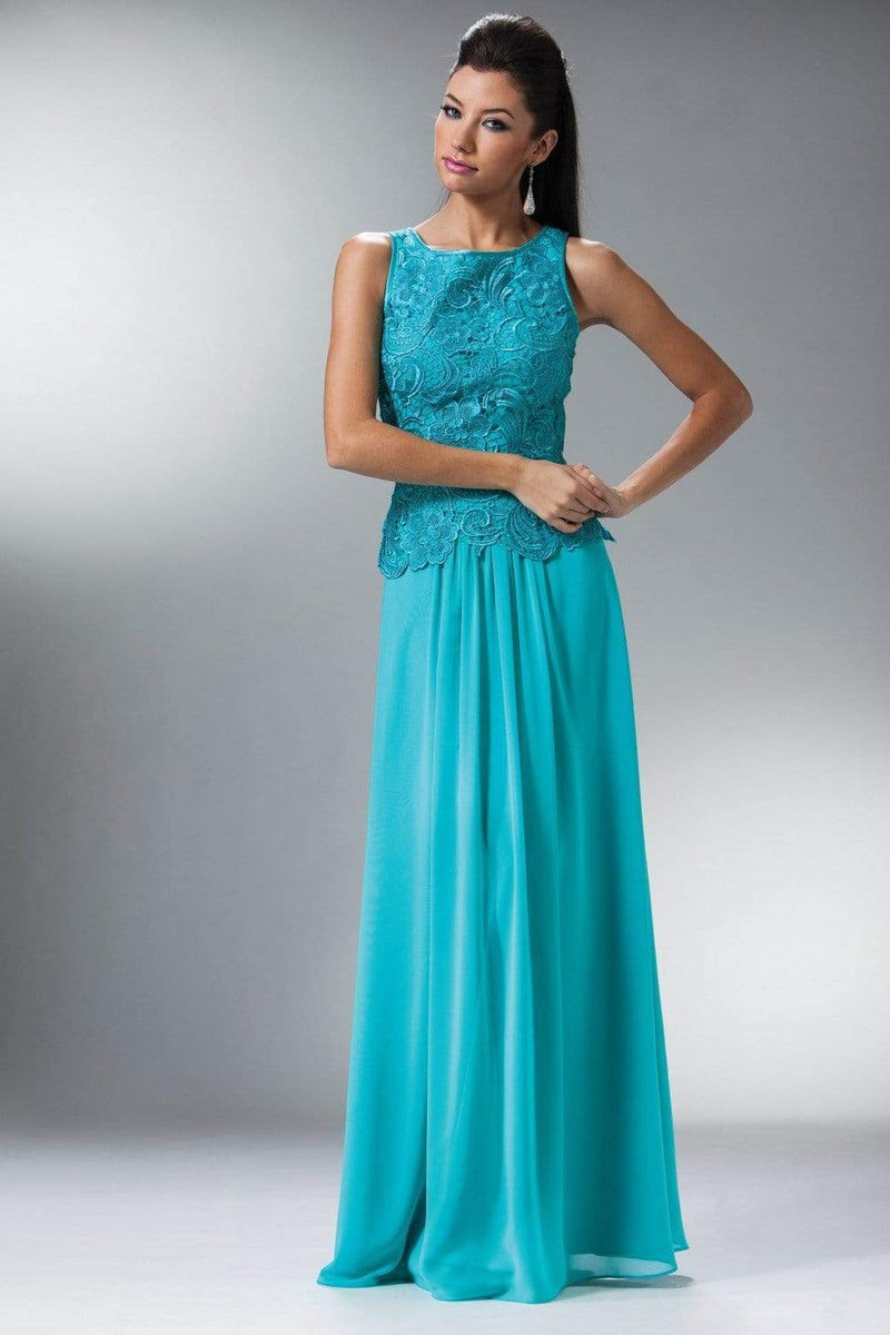 Cinderella Divine - Lace Bateau Neck Chiffon A-line Dress – Couture Candy