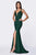 Cinderella Divine - Lace Scalloped Deep V-neck Trumpet Dress CF319 CCSALE M / Hunter Green