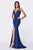 Cinderella Divine - Lace Scalloped Deep V-neck Trumpet Dress CF319 CCSALE S / Navy