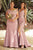 Cinderella Divine - Lace Scalloped Deep V-neck Trumpet Dress CF319 CCSALE M / Dusty Rose