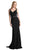 Cinderella Divine - Mock Two Piece Ruffled Sheath Dress Special Occasion Dress 2 / Black