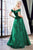 Cinderella Divine - Off-Shoulder Sparkly Glitter Evening Gown CB050SC - 1 pc Emerald In Size 6 Available CCSALE