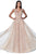 Cinderella Divine - Plunging Illusion Side Lace A-Line Gown CD4091 CCSALE